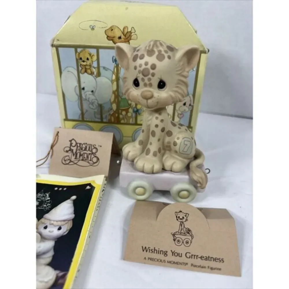 Vintage 1987 PRECIOUS MOMENTS‎ Birthday Train Series - #7 Leopard- 109479 - MIB